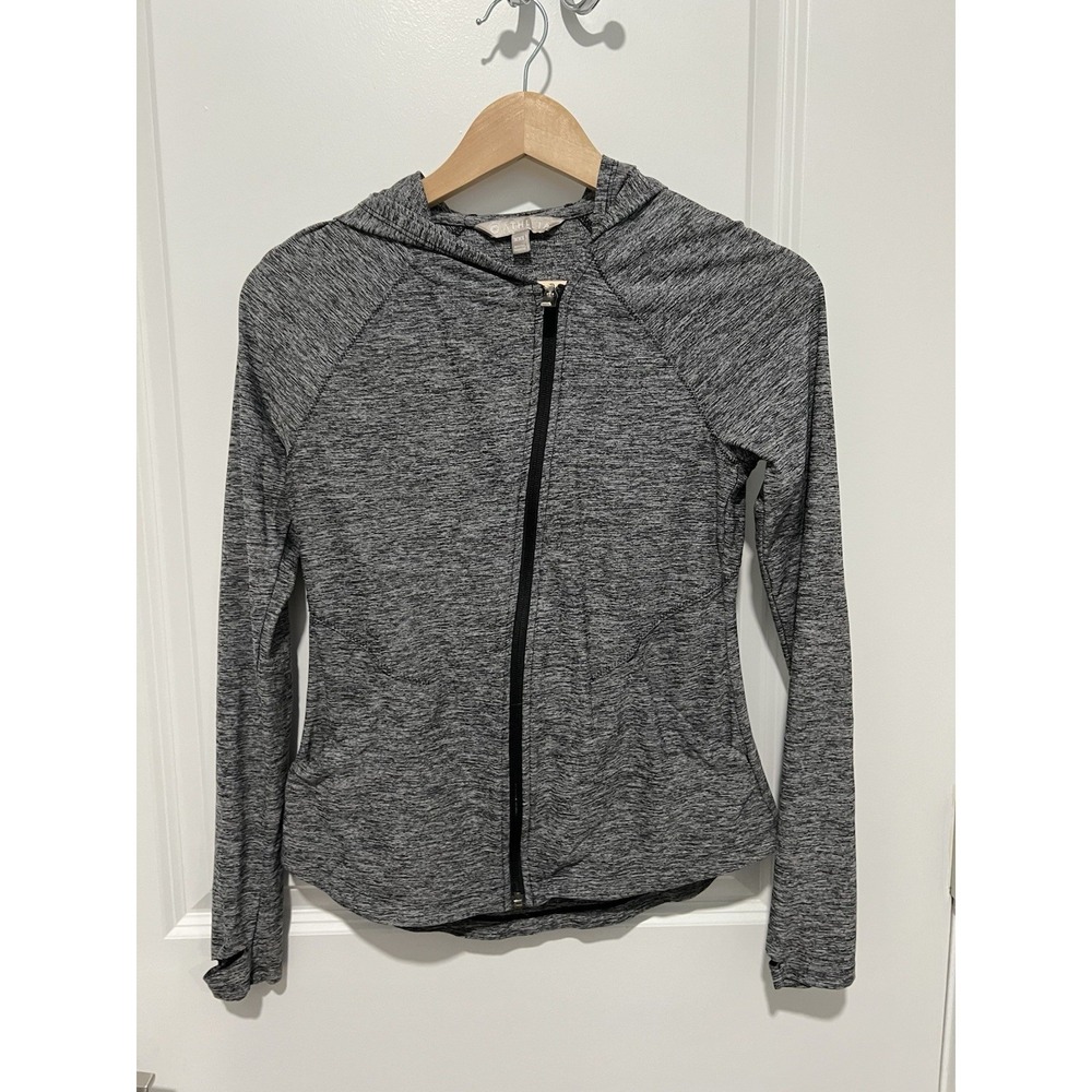 Athleta Salutation Jacket Womens Size XXS Heathered Gray Athletic Yoga Running